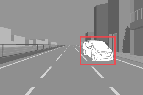 Millimeter-wave radars detect a vehicle driving diagonally behind
