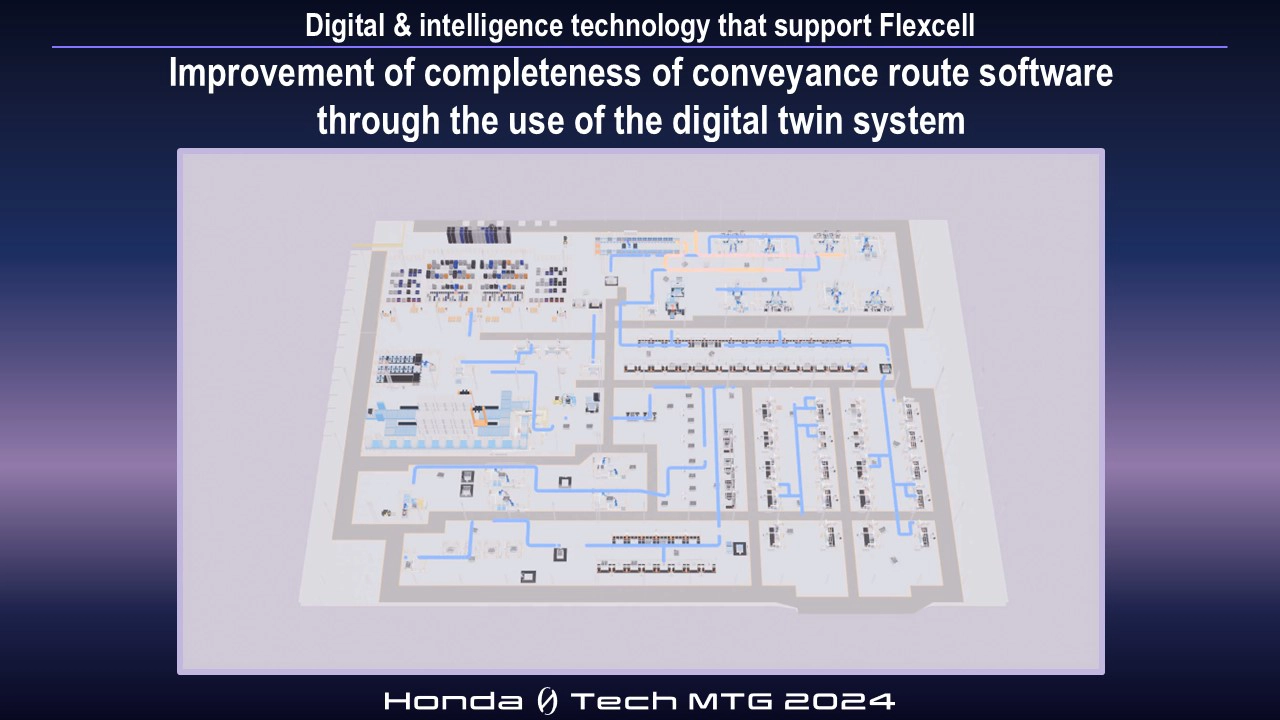 Digital & intelligence technology that support Flexcell Improvement of completeness of conveyance route software through the use of the digital twin system