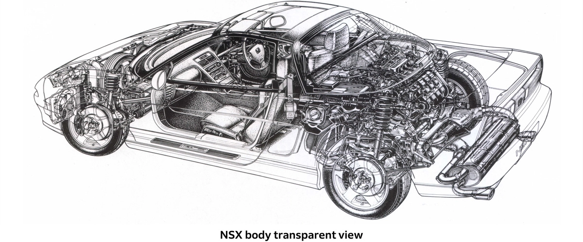 NSX body transparent view