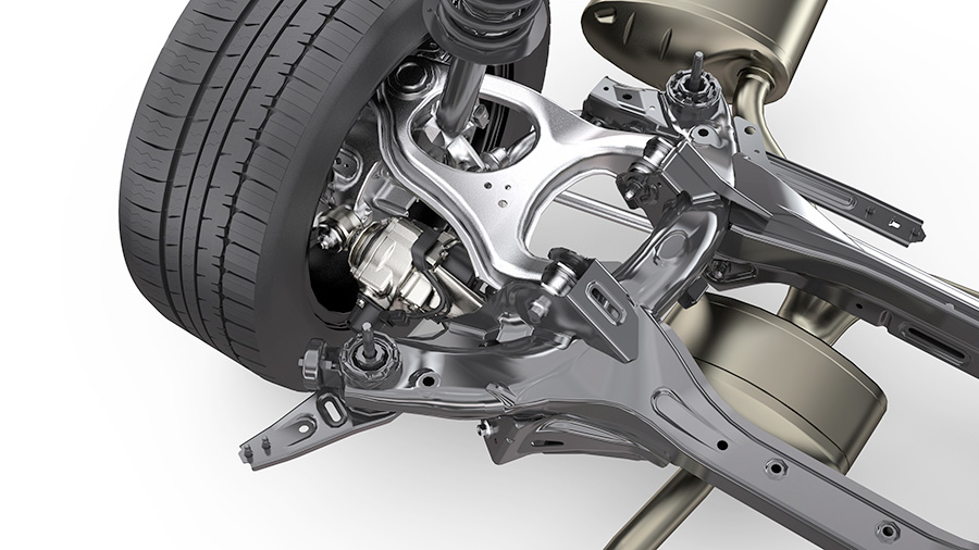 The rear suspension of an ACURA TLX