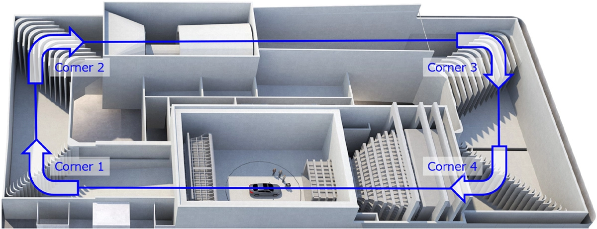 Full-scale 5-belt wind tunnel