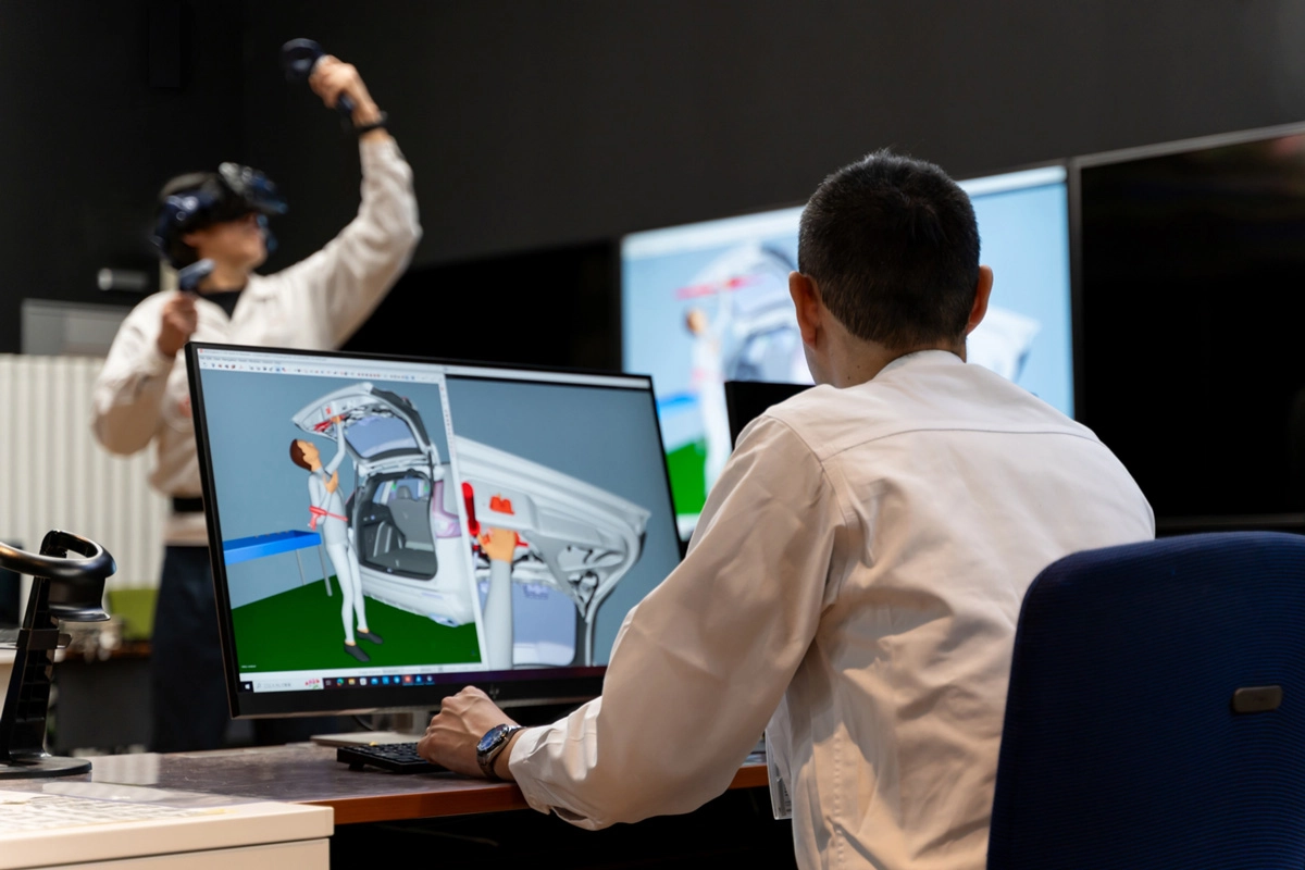 Comparison between use of XR and prototypes for verifying attachment of tailgate interior parts