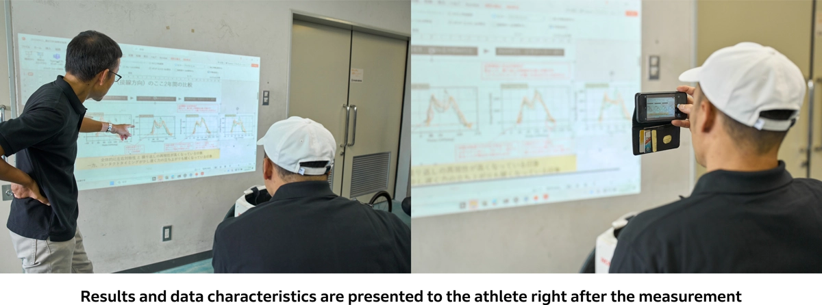 Results and data characteristics are presented to the athlete right after the measurement