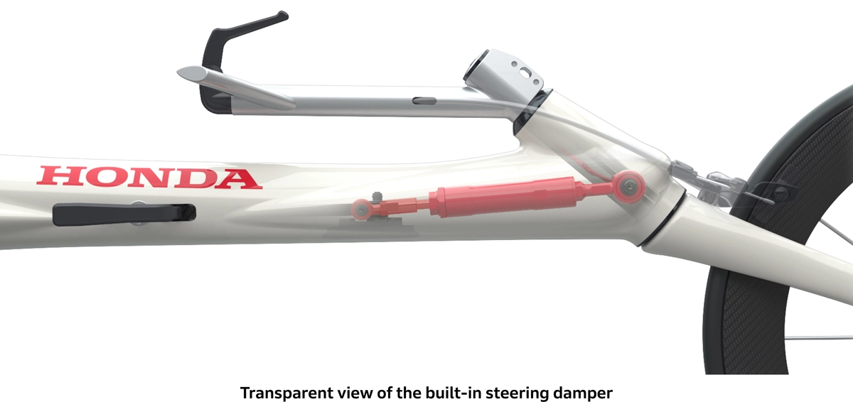Transparent view of the built-in steering damper