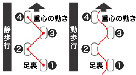 静歩行と動歩行