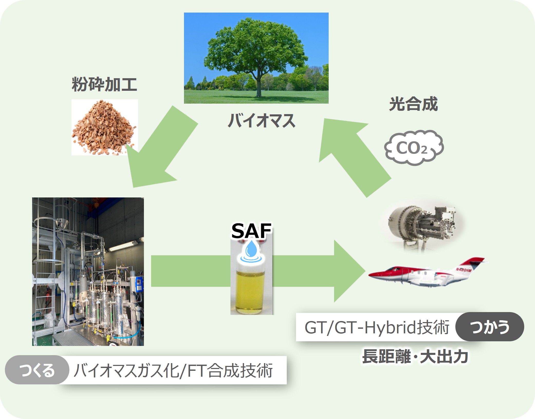 バイオマスを用いたカーボンサイクル
