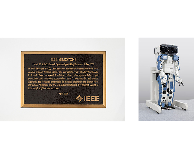 Hondaの人間型自立二足歩行ロボット「P2」が「IEEEマイルストーン」に認定