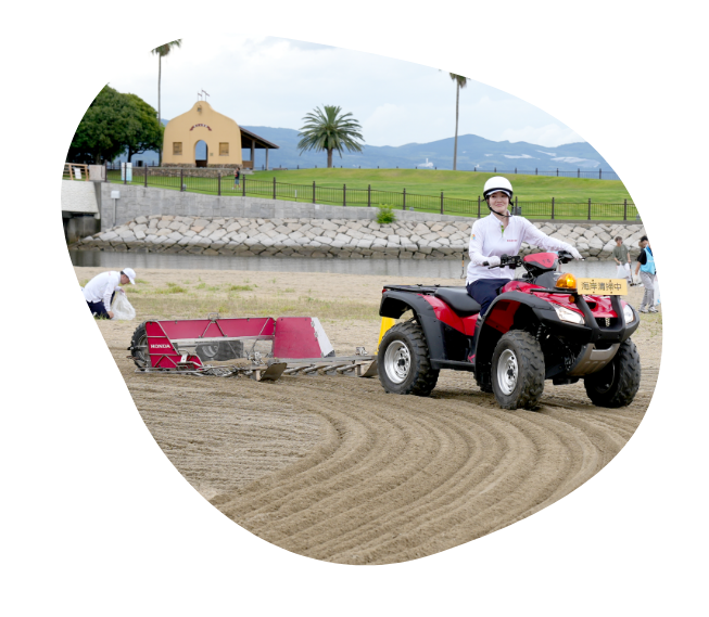 ◀ATV（All-Terrain Vehicle 全地形走行車）