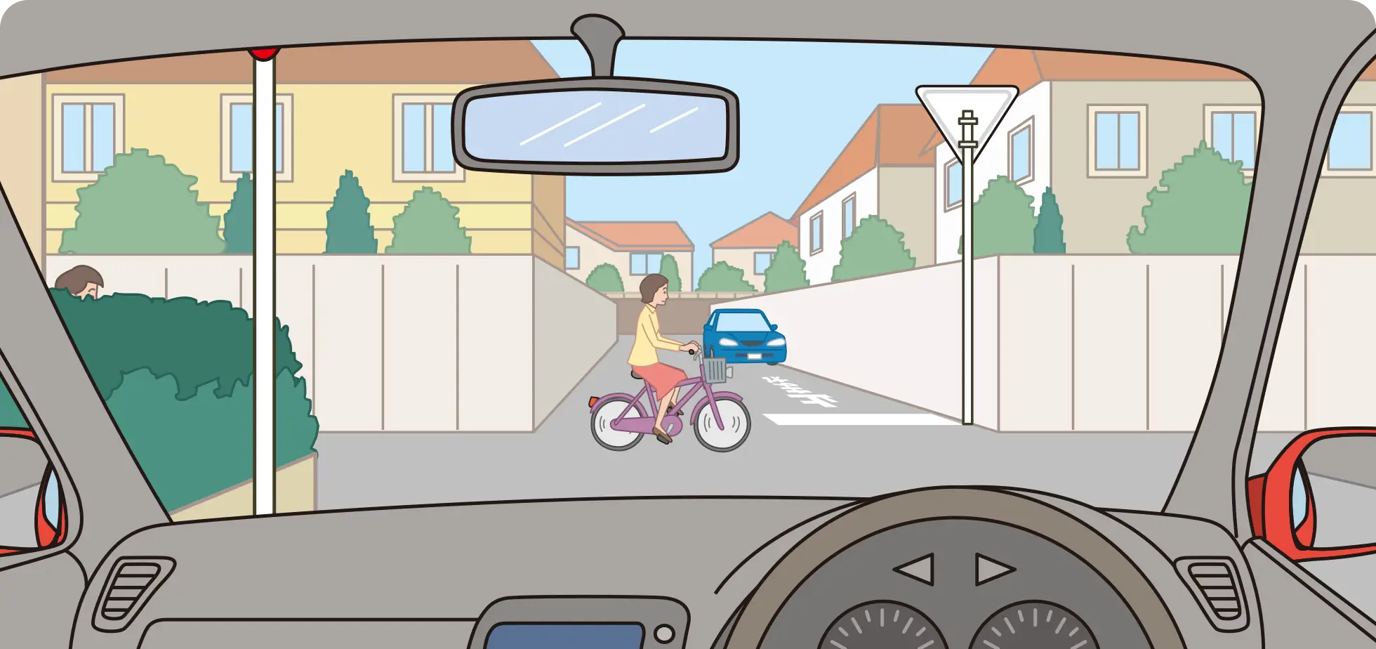 ���ʂ��̈��������_�ňꎞ��~���A�O���̎��]�Ԃ��ʉ߂����̂ł�������ɐi�����Ƃ��Ă��鎞�̃N���}���_�́y�C���X�g���z�C���X�g