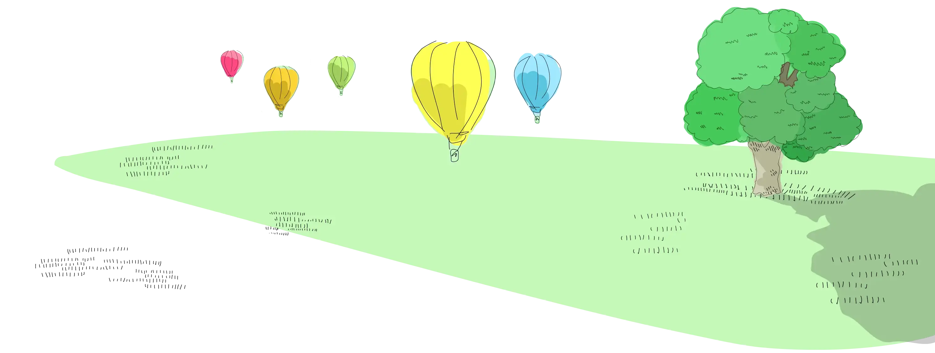 熱気球のイラスト