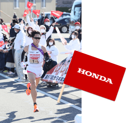 赤いHonda応援フラッグ