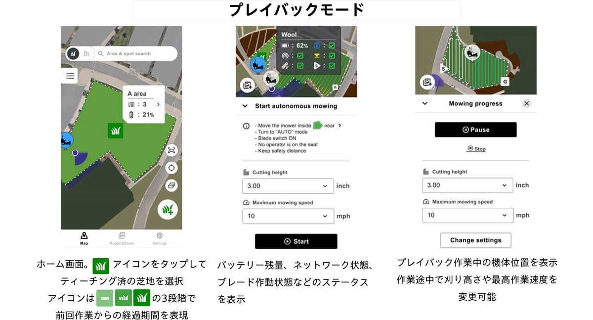 ProZision Autonomous専用アプリ プレイバックモード