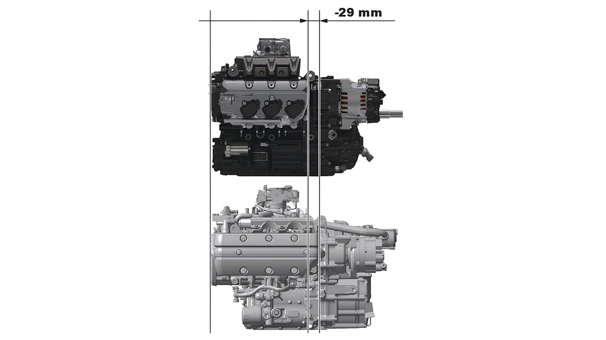エンジンコンパクト化イメージ図（上：SC79　下：先代）-01