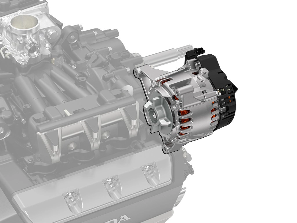 始動と発電を兼務するISGは小型軽量化と静粛性に貢献