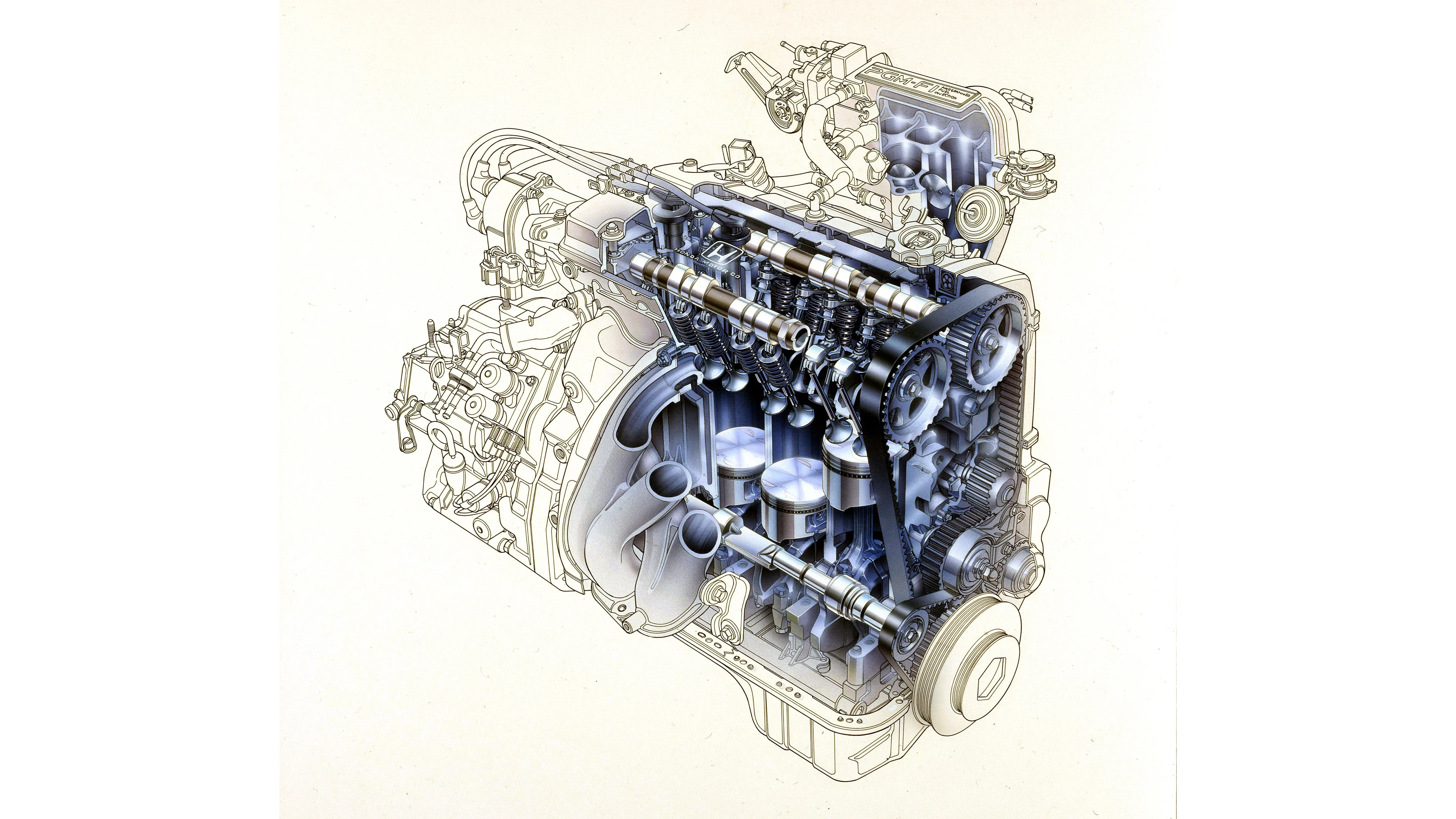 4代目ACCORD用の4気筒エンジン4種のうち、頂点に位置するのがFA20A型DOHCエンジン