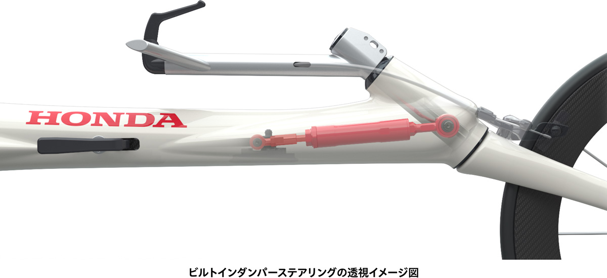 ビルトインダンパーステアリングの透視イメージ図