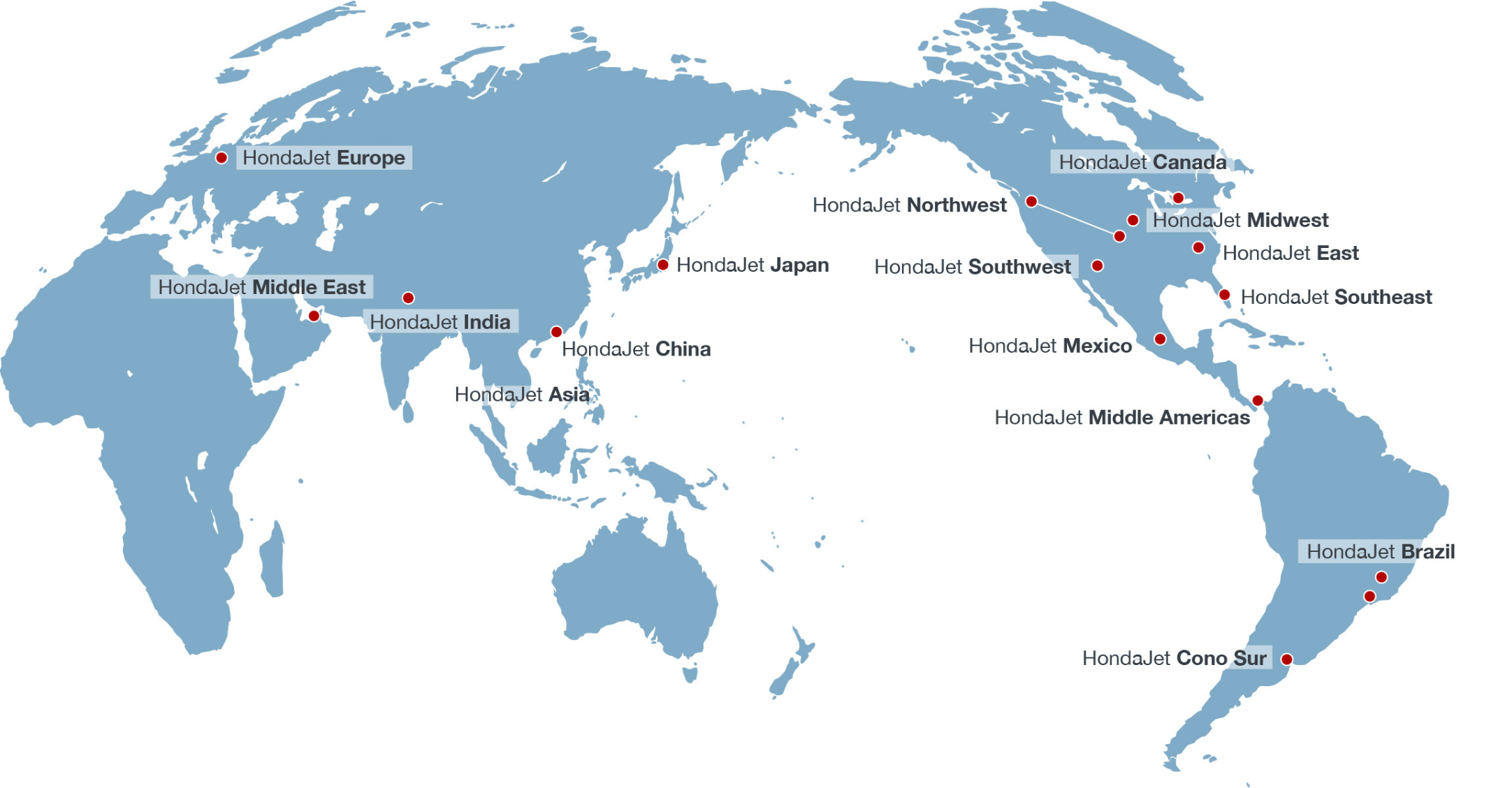 Global Network of HondaJet Dealer Locations